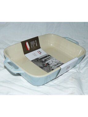 Staub Ceramic Gratin Dish Rectangle in Light Blue 7.5” x 6” NWT